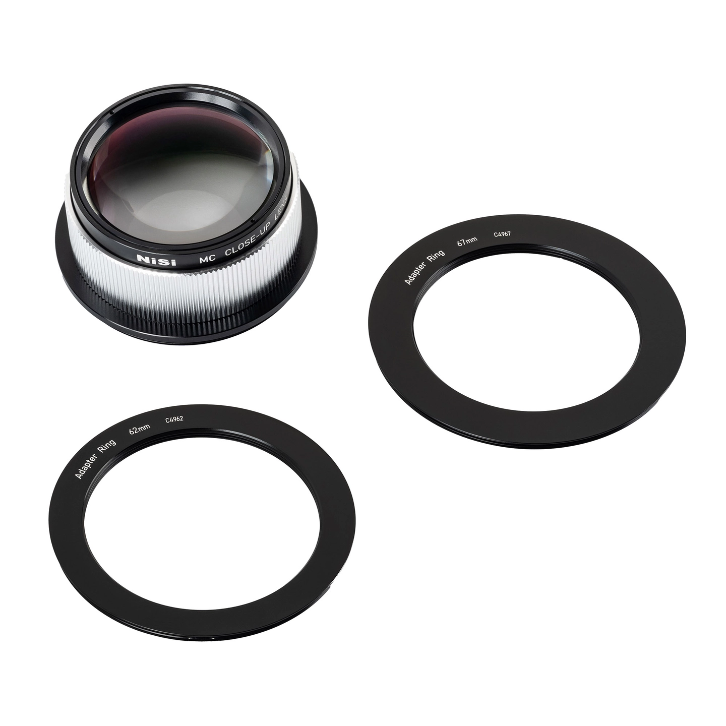 NiSi Close Up Lens Kit 49mm +9 (62 + 67) Nærlinse for Macro. Adapter 62 og 67mm