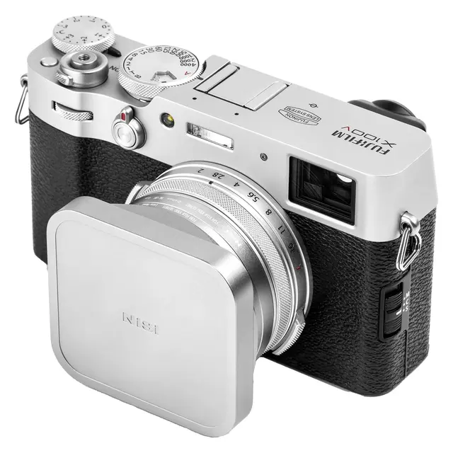 NiSi Lens Hood, UV-Filter & Cap For Fujifilm X100 Series. Silver 