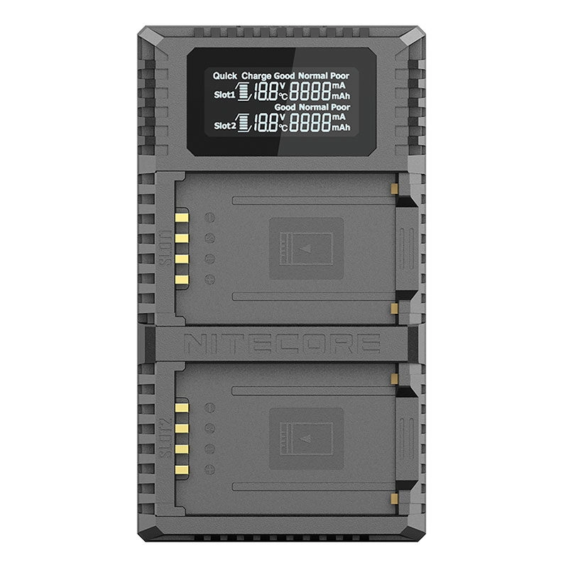 Nitecore FX2 Ladeadapter dobbel NP-T125 Ladeadapter for 2stk Fujifilm NP-T125