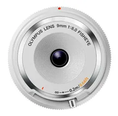 Olympus Body Cap Lens 9mm f/8.0 fisheye Hvit