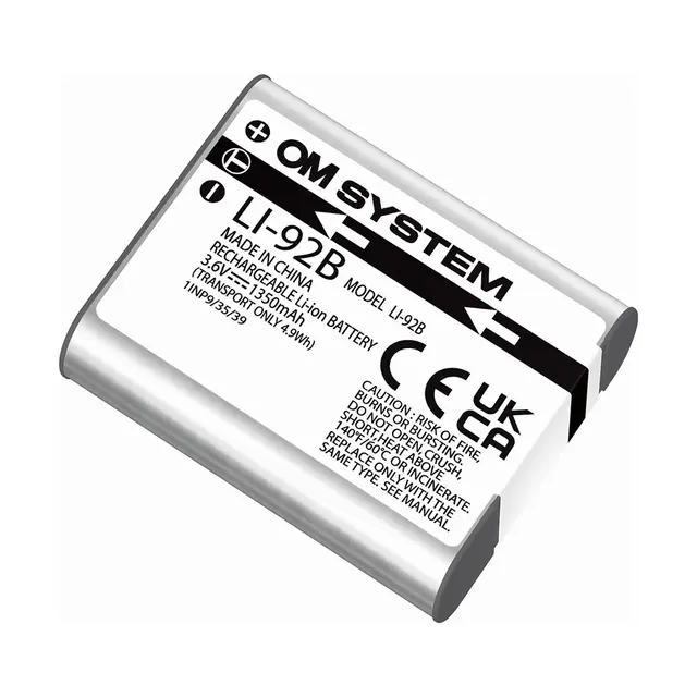 OM SYSTEM LI-92B Lithium Ion Battery for TG-7/6/5/4/3- TG-Tracker, DS-9500 