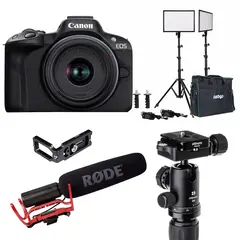 SoMe kamerapakke - entusiast Kamera, lys, mikrofon, stativ og brakett