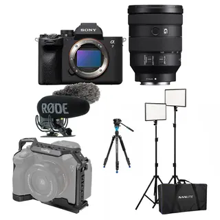 SoMe kamerapakke - profesjonell Kamera, lys, mikrofon, stativ og bur
