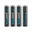 Pale Blue Oppladbare Li-Ion AAA Batteri 4-pack oppladbare AAA. m USB-C ladekabel