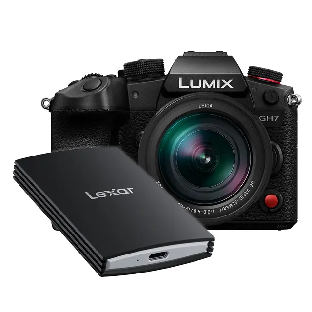 Panasonic Lumix DC-GH7 Kit m/12-60mm Med Lexar SL700 Armor Portable SSD 2TB 