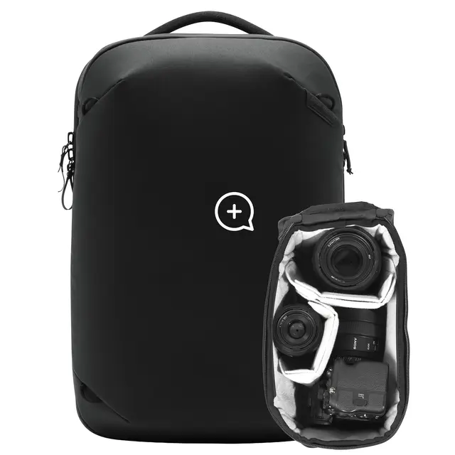 Peak Design Travel Backpack 20L w/Cube 20L. Black. w/Camera Cube (Small) 