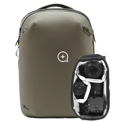 Peak Design Travel Backpack 20L w/Cube 20L. Stone. w/Camera Cube (Small)