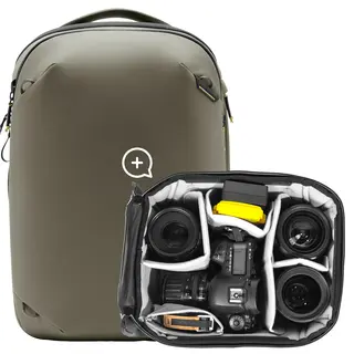 Peak Design Travel Backpack 20L w/Cube 20L. Stone. w/Camera Cube (S-Medium)