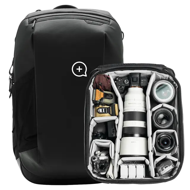 Peak Design Travel Backpack 2-in-1 Cube 40L. Black. w/Camera Cube (X-Large) 