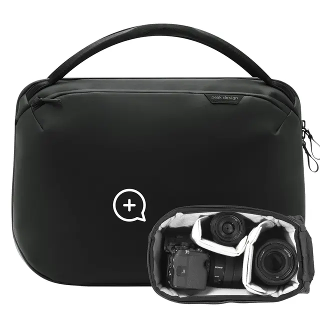 Peak Design Travel Weekender 25L w/Cube 25L. Black. w/Camera Cube (Small) 
