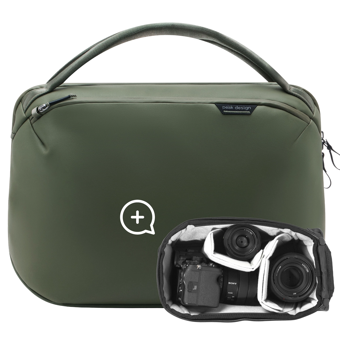 Peak Design Travel Weekender 25L w/Cube 25L. Sage. w/Camera Cube (Small)