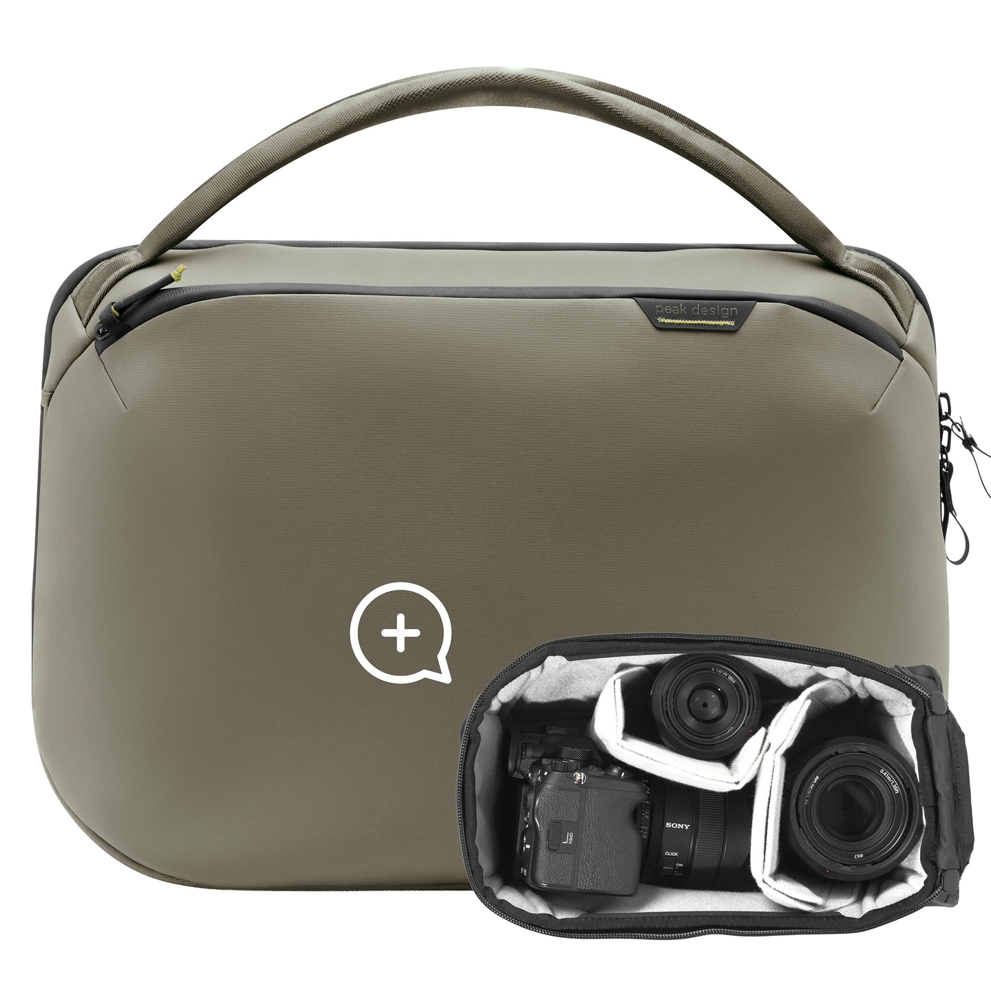 Peak Design Travel Weekender 25L w/Cube 25L. Stone. w/Camera Cube (Small)