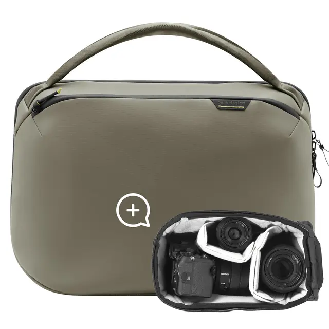 Peak Design Travel Weekender 25L w/Cube 25L. Stone. w/Camera Cube (Small) 