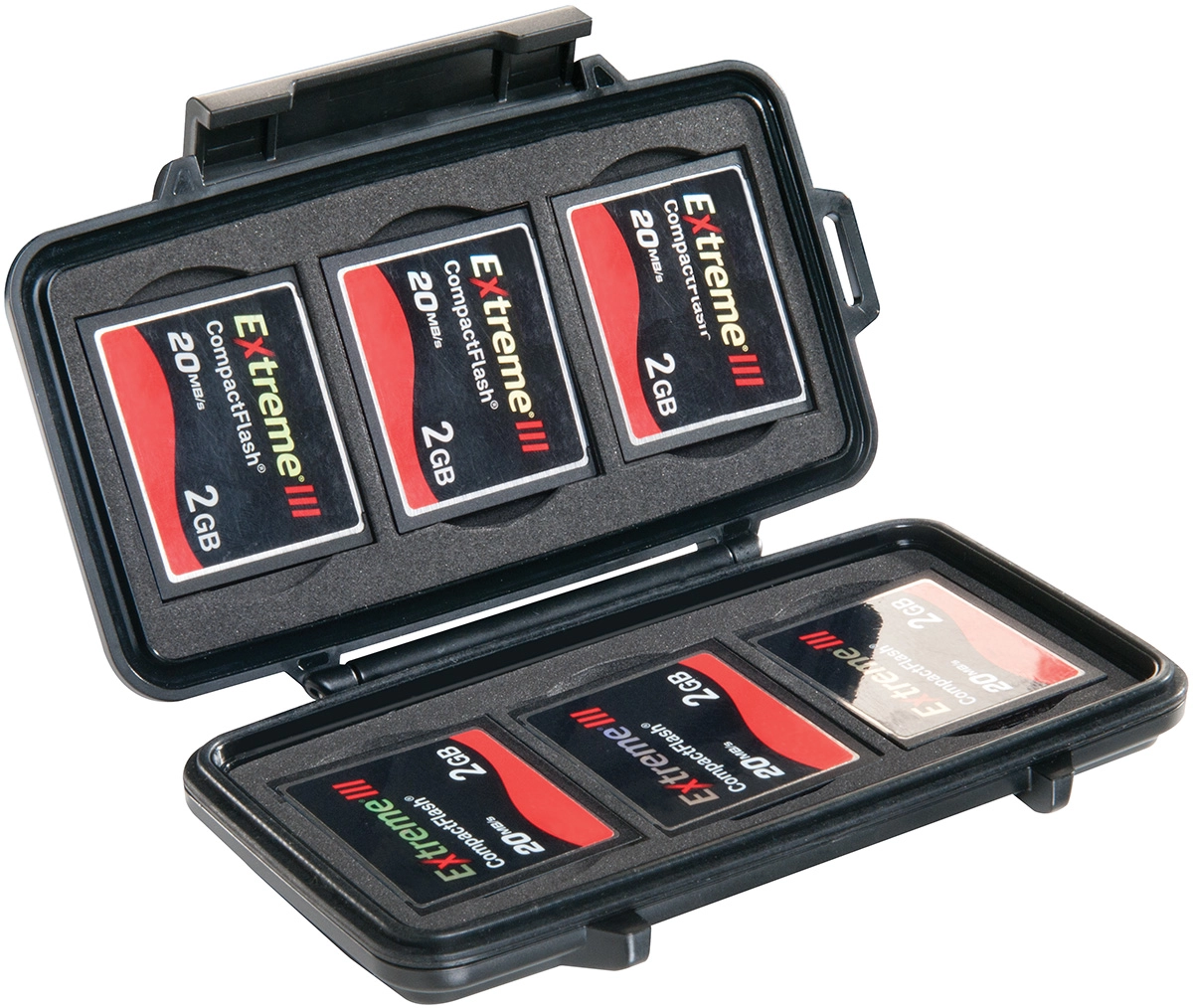 Peli™ Memory Card Case Compact Flash Vanntett Minnekort etui for 6stk CF kort