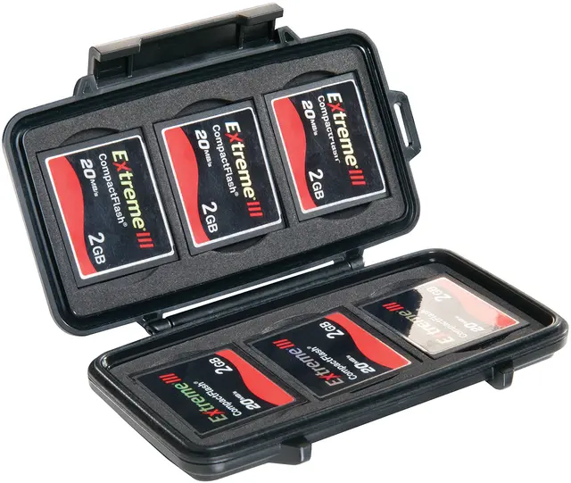 Peli™ Memory Card Case Compact  Flash Vanntett Minnekort etui for 6stk CF kort 