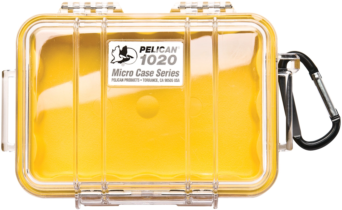 Peli™ MicroCase 1020 gul/klar Innv. mål: 137x90x43 mm