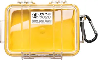 Peli™ MicroCase 1020 gul/klar Innv. m&#229;l: 137x90x43 mm