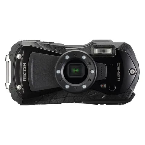 Ricoh WG-80 Black Kompaktkamera med ringblits. Sort