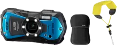 Ricoh WG-90 Blue Kit m/rem og etui Vanntett (14m) st&#248;tsikkert kompaktkamera