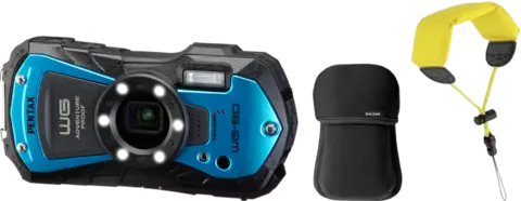 Pentax WG-90 Blue Kit m/rem og etui Vanntett (14m) st&#248;tsikkert kompaktkamera