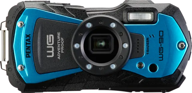 Ricoh WG-90 Blue Kit m/rem og etui Vanntett (14m) støtsikkert kompaktkamera 