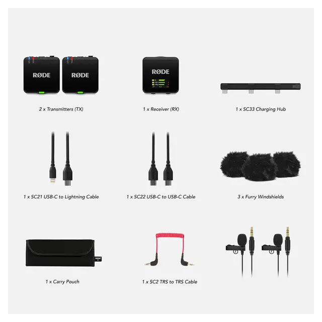 Røde Wireless GO (3rd Gen) Med 2 stk Lavalier GO 