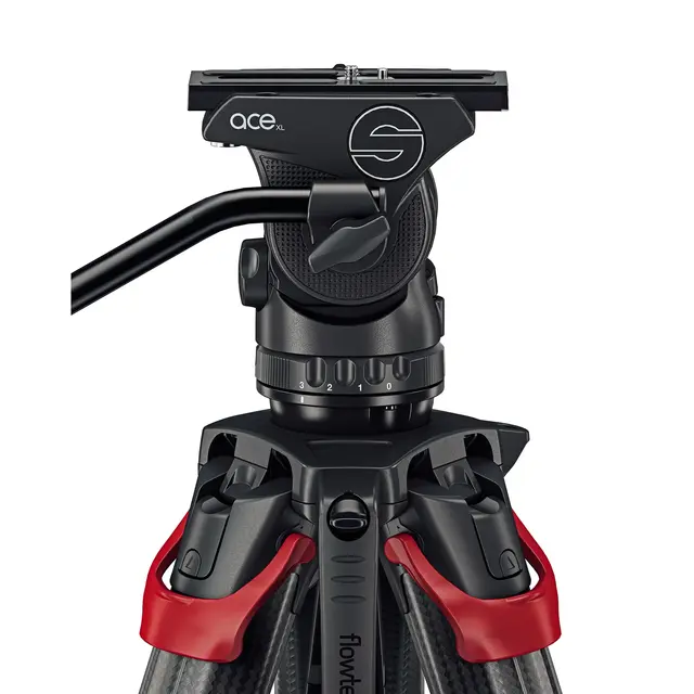 Sachtler Ace XL Mk II Flowtech75 MS Fluid head, Tripod, Mid-Spreader, Bag 