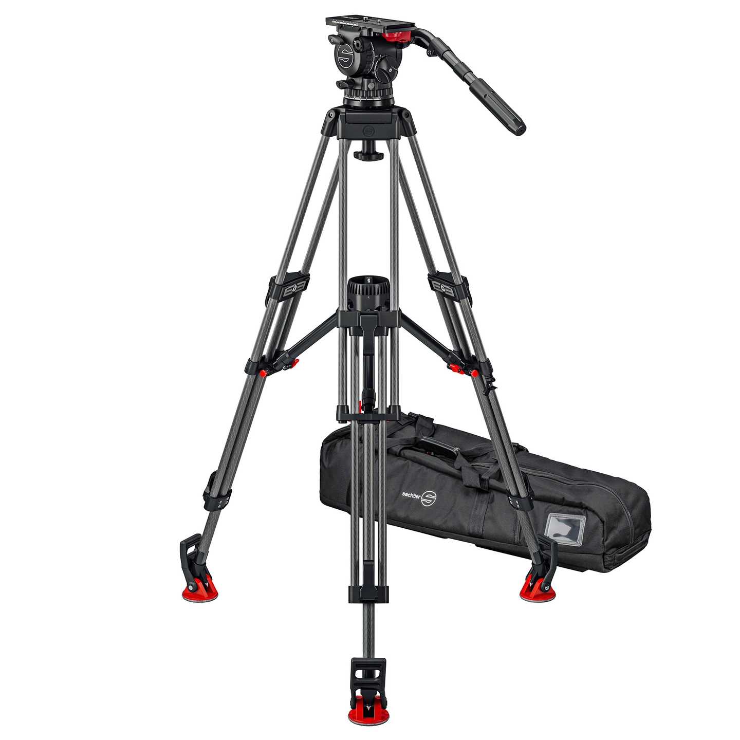 Sachtler System FSB 16T MkII ENG CF MS Fluid head, Tripod, Mid-Spreader, Bag
