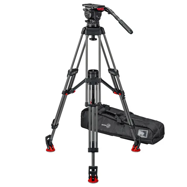 Sachtler System FSB 18T MkII ENG CF MS Fluid head, Tripod, Mid-Spreader, Bag 
