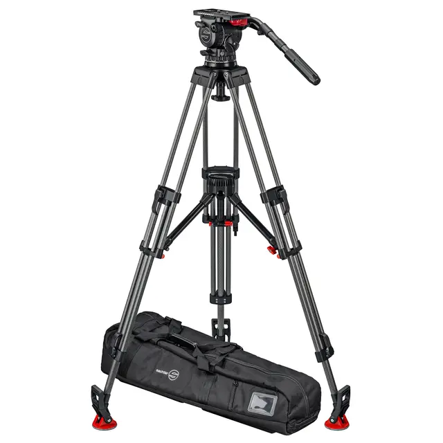 Sachtler System FSB 18T MkII ENG CF MS Fluid head, Tripod, Mid-Spreader, Bag 