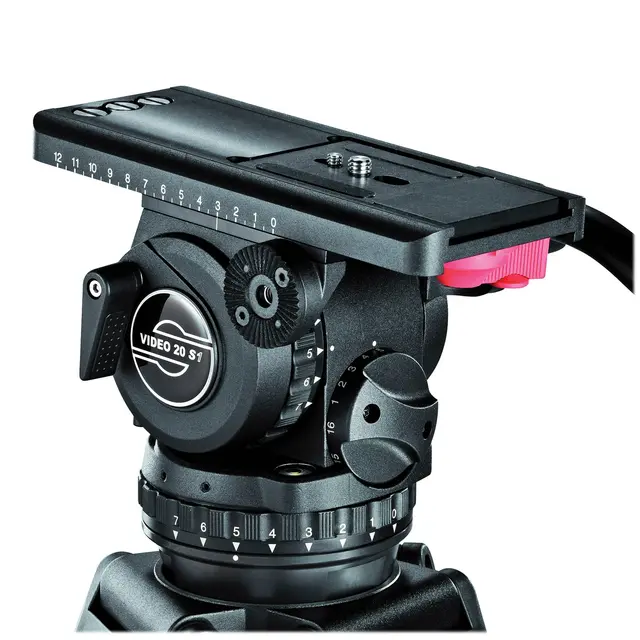 Sachtler Video 20 S1 Fluid Head Med Touch & Go Camera Plate og Pan Bar 
