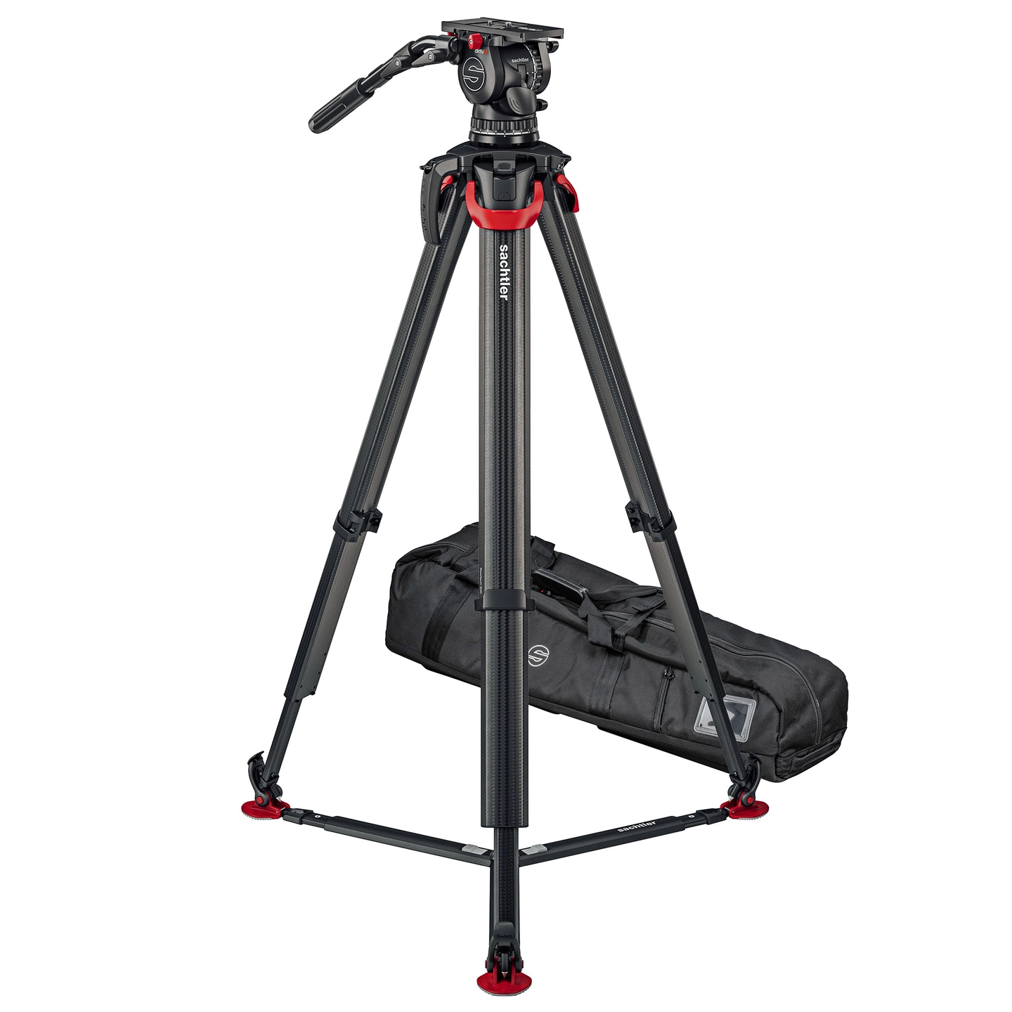 Sachtler System aktiv18T flowtech100 GS Fluid head, Tripod, Gr-Spreader, Bag