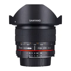 Samyang 8mm f/3.5 UMC Fish-Eye CS II EF Canon EF. APS-C.  Manuell fokus