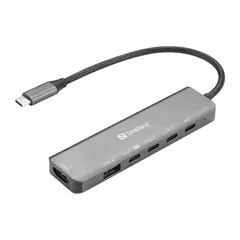 Sandberg USB-C 6-in-1 MediaDock USB-C Hub HDMI, USB-C, PD 100W