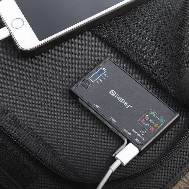 Sandberg Solar Charger 21W 2xUSB USB-C Solcellelader 2xUSB+USB-C 