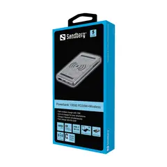 Sandberg Powerbank PD20W Wireless 10000 mAh. Tr&#229;dl&#248;s lading