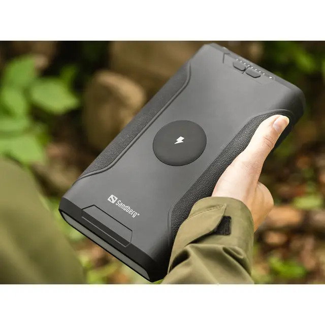 Sandberg Survivor Powerbank 7in1 PD 72000 mAh 2x USB-C, Lykt Rød/Hvitt lys 
