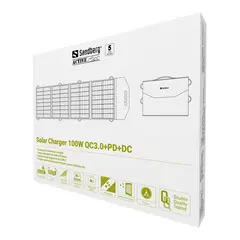 Sandberg Solar Charger 100W QC3.0+PD+DC Solcelle lader for PC, Powerbank m.m.