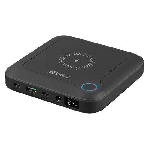 Sandberg All-in1 Laptop Powerbank 25000 Håndbagasje vennlig, 15W Trådløs lader