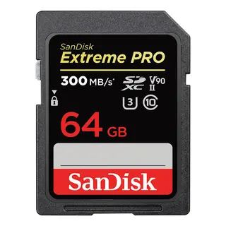 Sandisk SDXC Extreme Pro 64GB V90 64GB Minnekort. 300MB/s UHS-II V90