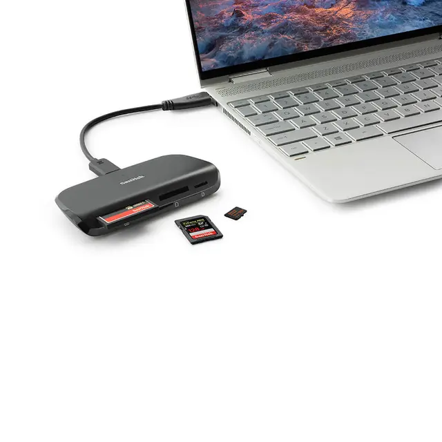 Sandisk Minnekortleser USB-C PRO Kortleser SD, CF og microSD USB-C 