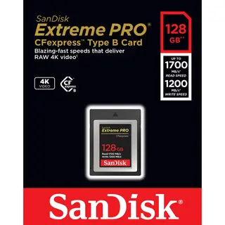 Sandisk 128GB CFexpress B Extreme PRO 128GB  R1700MB/s W 1200MB/s