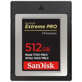 Sandisk 512GB CFexpress B Extreme PRO 512GB  R1700MB/s W 1400MB/s