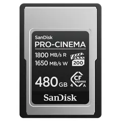 Sandisk 480GB CFexpress Type A ProCinema 480GB. R1800MB/s W 1650MB/s