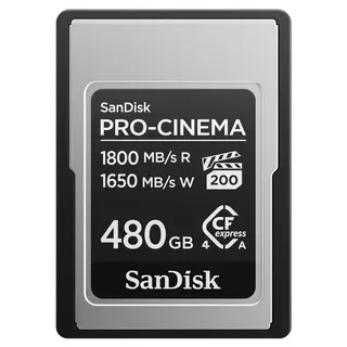 Sandisk 480GB CFexpress Type A ProCinema 480GB. R1800MB/s W 1650MB/s