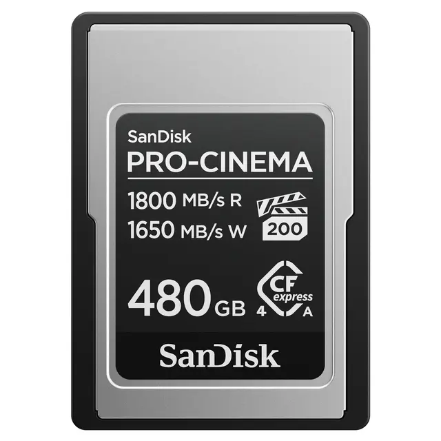 Sandisk 480GB CFexpress Type A ProCinema 480GB. R1800MB/s W 1650MB/s 