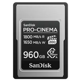 Sandisk 960GB CFexpress Type A ProCinema 960GB. R1800MB/s W 1650MB/s