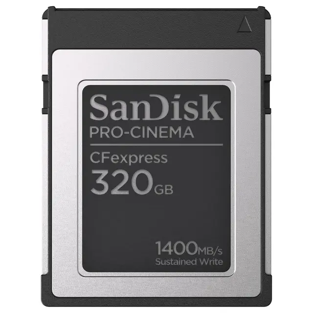 Sandisk 320GB CFexpress Type B ProCinema 320GB. R1700MB/s W 1400MB/s 