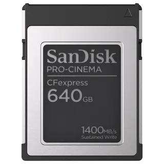 Sandisk 640GB CFexpress Type B ProCinema 640GB. R1700MB/s W 1400MB/s