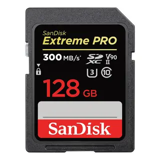 Sandisk SDXC Extreme Pro 128GB V90 128GB Minnekort. 300MB/s UHS-II V90